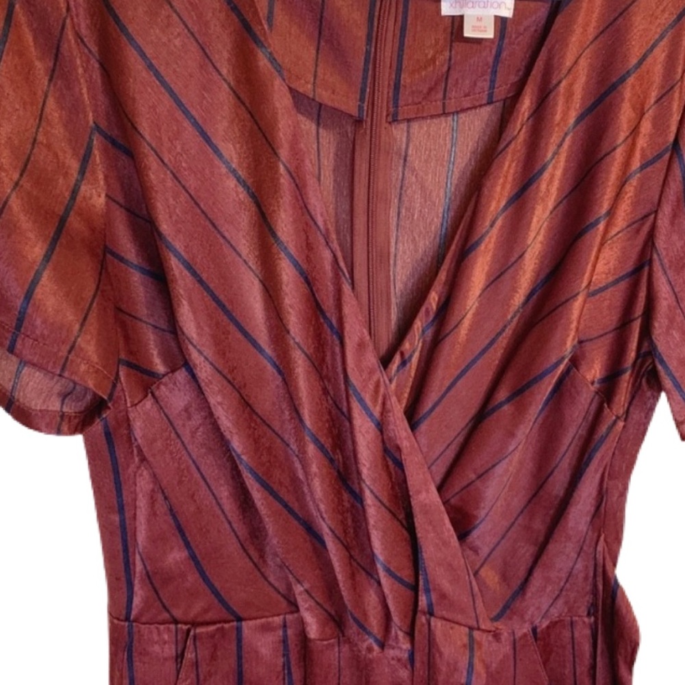 Maroon striped jumpsuit